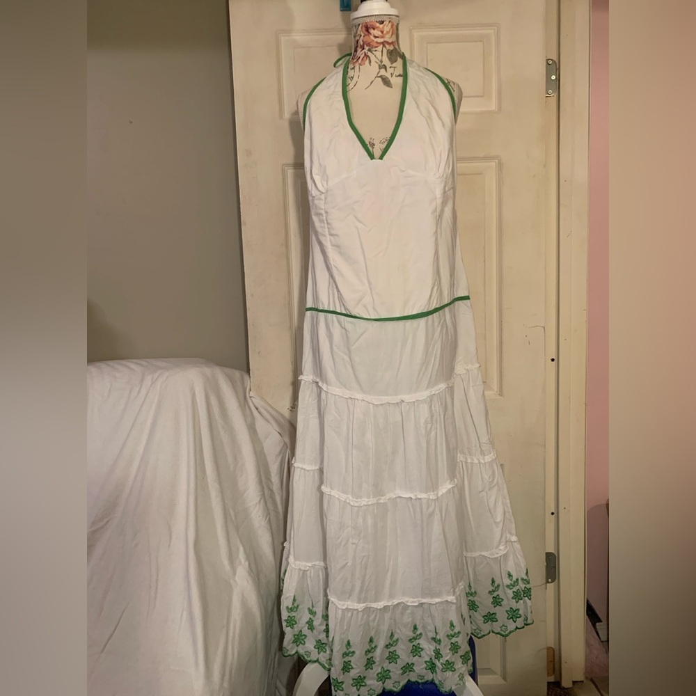 Magic White Ruched Halter Maxi Dress